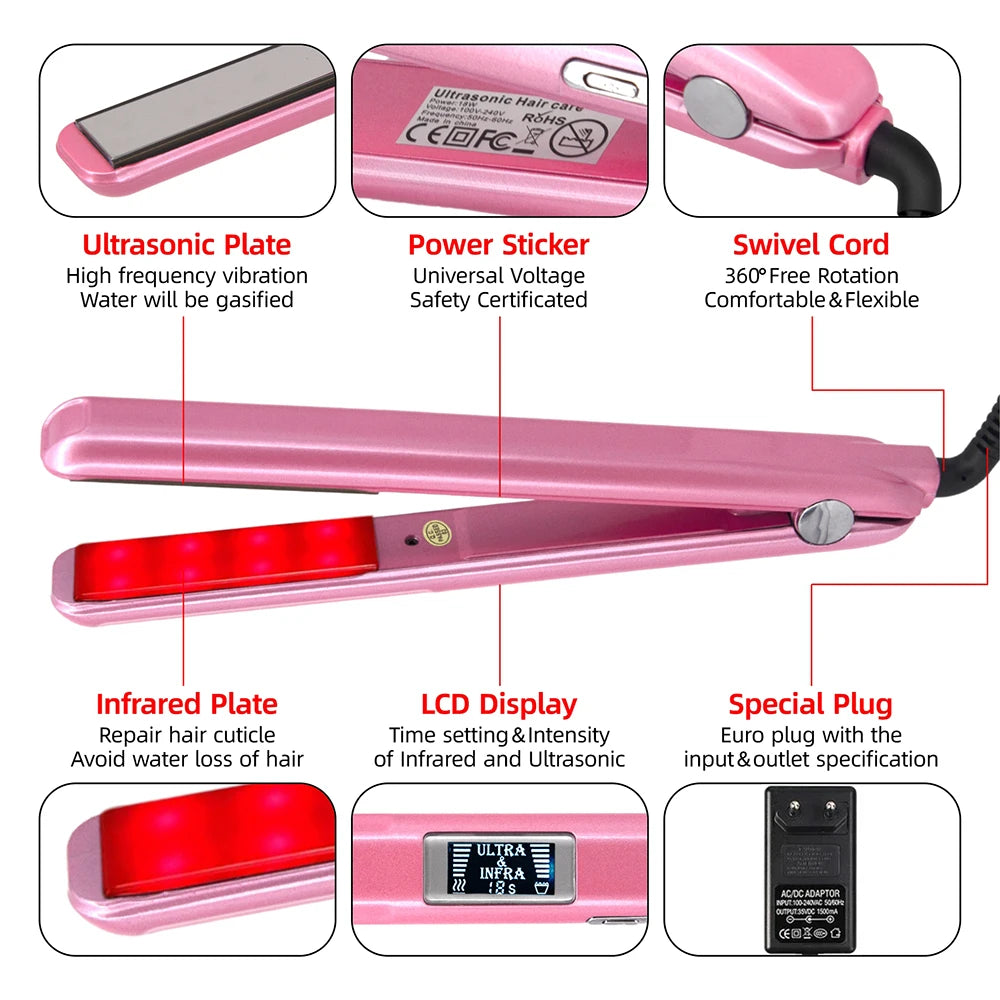 Ultrasonic Infrared Hair Straightener