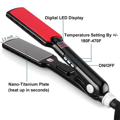 MADAMI Titanium 2 IN 1 Hair Wide Plate Keratin Straightener