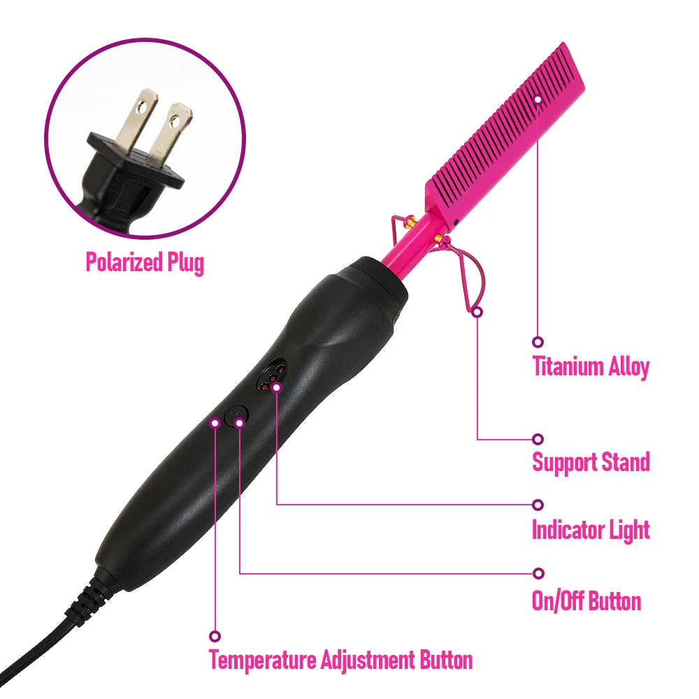 Hot Comb Straightener 3 in 1