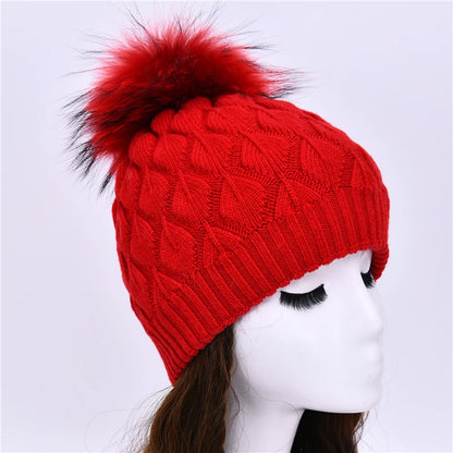 Jaxmony Double Lined Beanie Pom Pom Hat