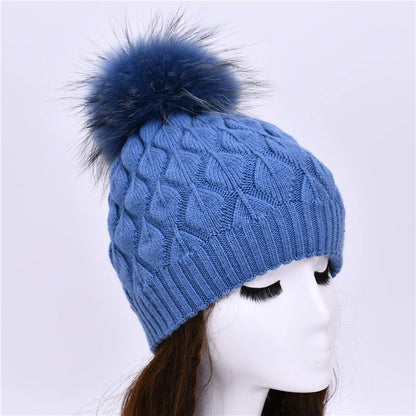 Jaxmony Double Lined Beanie Pom Pom Hat