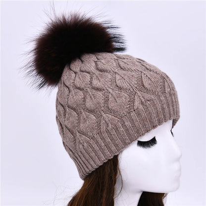 Jaxmony Double Lined Beanie Pom Pom Hat