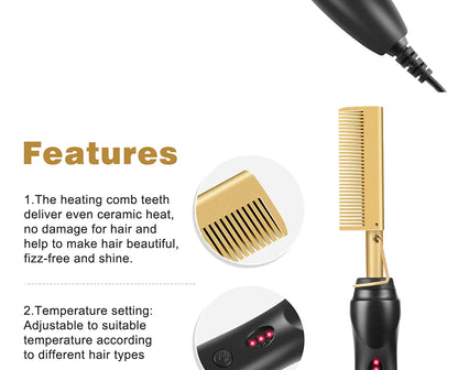 Hot Comb Straightener 3 in 1