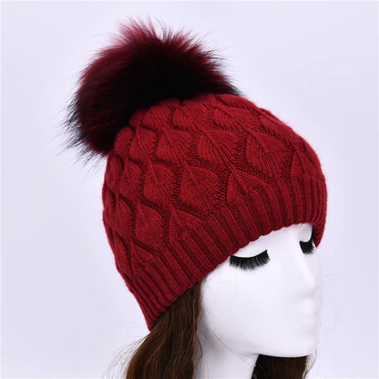 Jaxmony Double Lined Beanie Pom Pom Hat