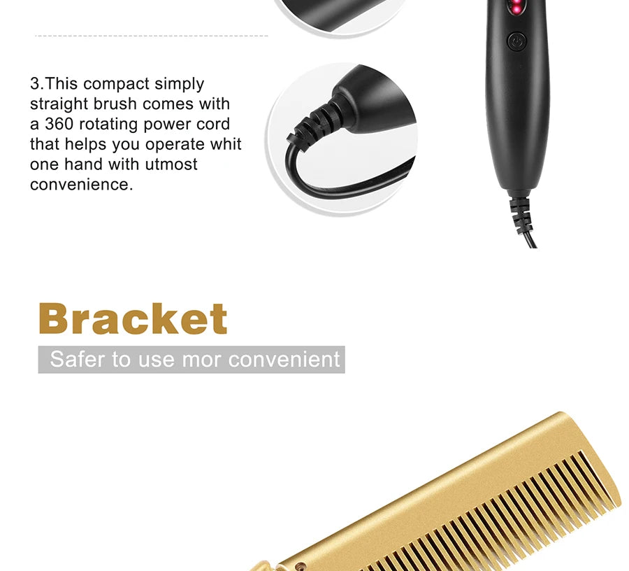 Hot Comb Straightener 3 in 1