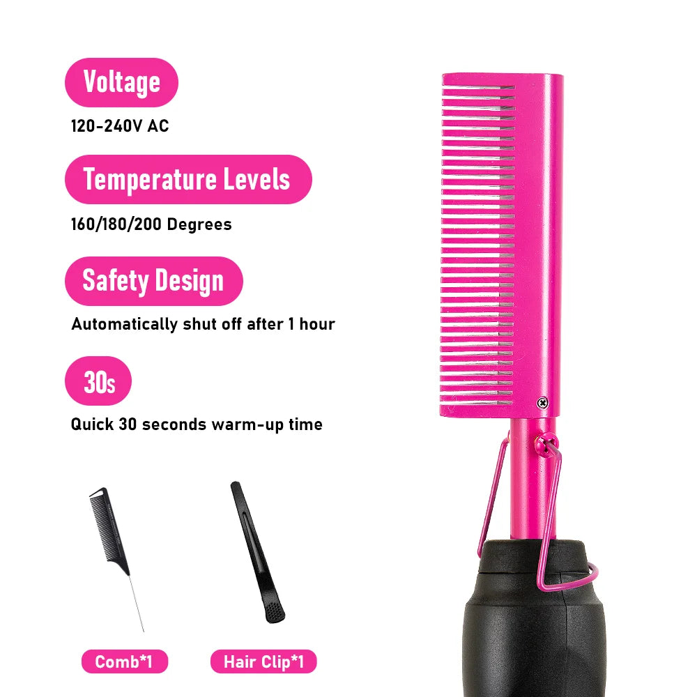 Hot Comb Straightener 3 in 1