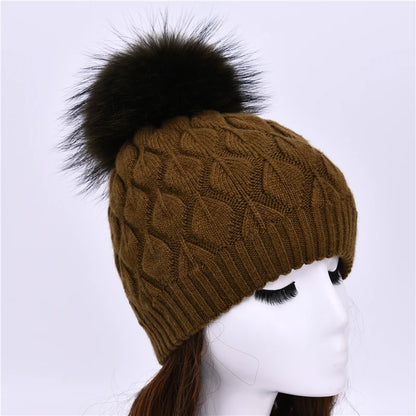 Jaxmony Double Lined Beanie Pom Pom Hat