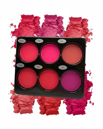 6 colour blush palette, large size, natural contouring makeup, matte blush beauty palette, long-lasting coverage