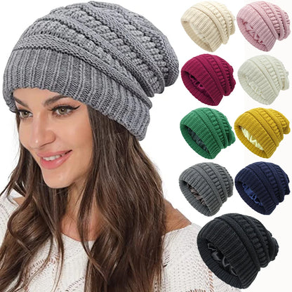 Satin Lined Chunky Beanie