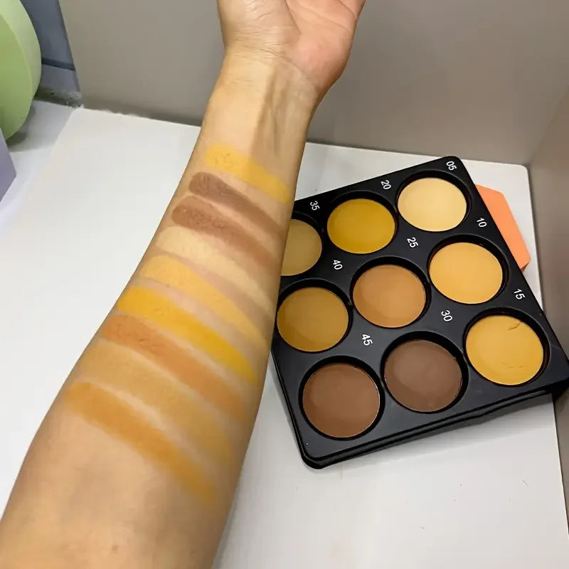 9 Colour Bronze Contour & Concealer Makeup Palette – Matte & Shimmer