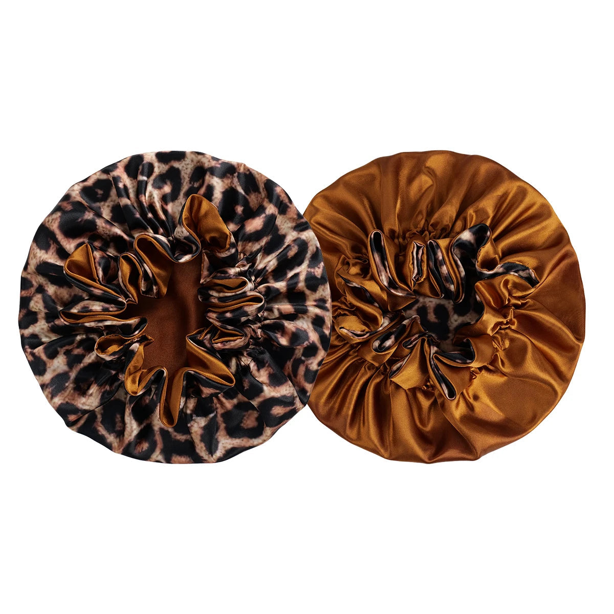 Double Layer Reversible Leopard Print Bonnet