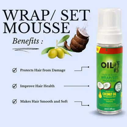 Curly Hair Mousse（100ml) For Wigs Strong Hold Olive Oil Hair Styling Mousse Anti-Frizz Hair Foam Mousse For Styling Hair Women
