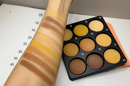 9 Colour Bronze Contour & Concealer Makeup Palette – Matte & Shimmer