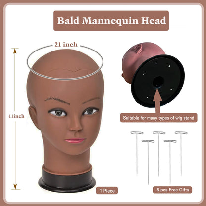 Mannequin Head with Stand/Clamp and Pins