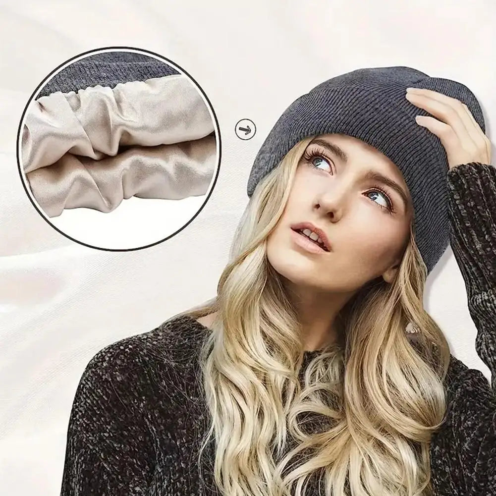 Cashmere Beanie Silk-Satin Lined