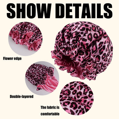 Double Layer Reversible Leopard Print Bonnet