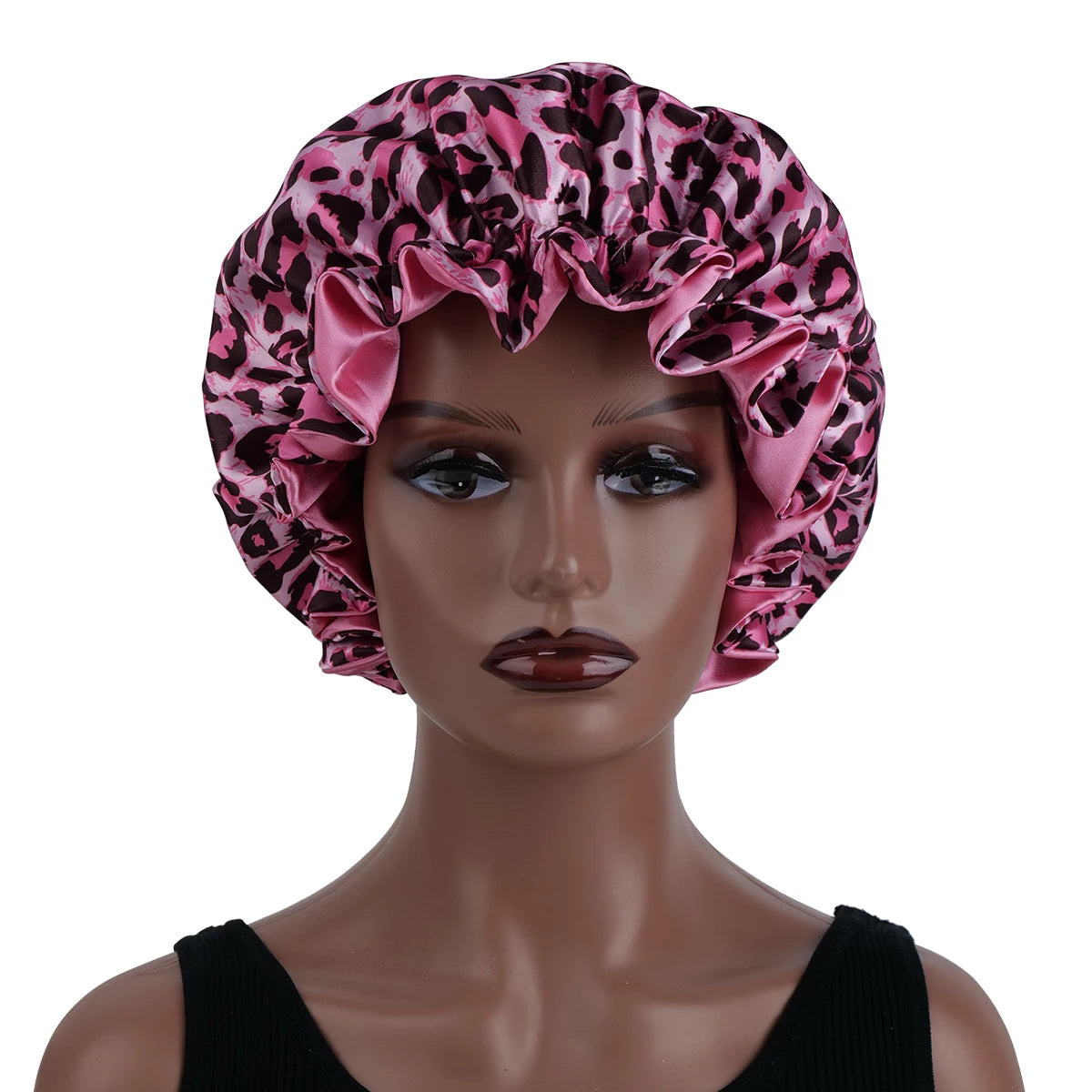 Double Layer Reversible Leopard Print Bonnet