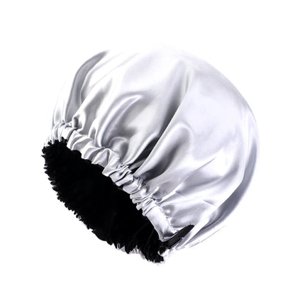 New Women Large Satin Bonnet Silky Night Sleeping Cap Adjusting Button Night Hat Beauty Salon Hair Care Hat Bathroom Products