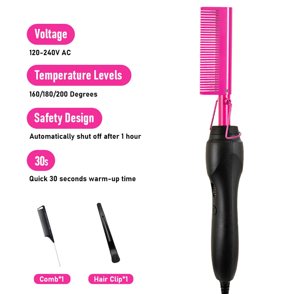 Hot Comb Straightener 3 in 1