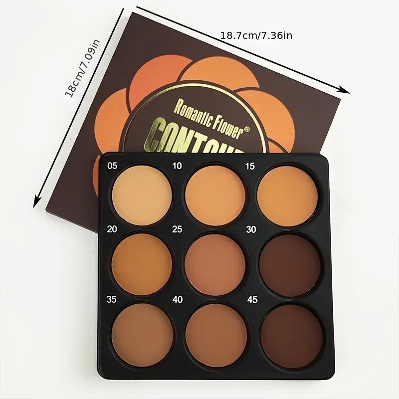9 Colour Bronze Contour & Concealer Makeup Palette – Matte & Shimmer