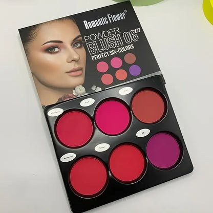 6 colour blush palette, large size, natural contouring makeup, matte blush beauty palette, long-lasting coverage