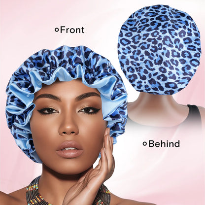 Double Layer Reversible Leopard Print Bonnet