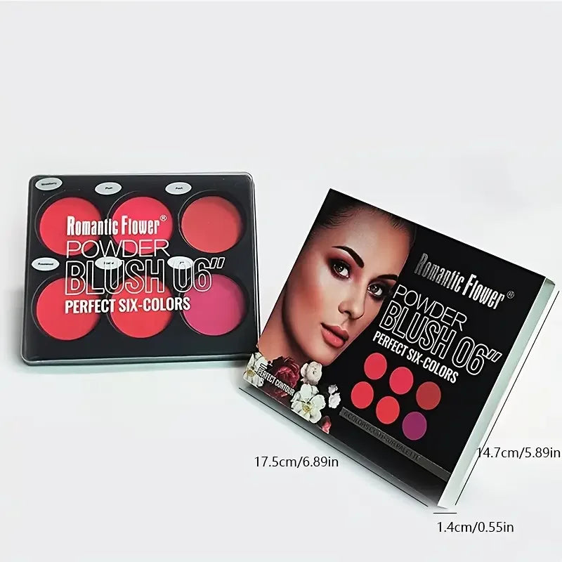 6 colour blush palette, large size, natural contouring makeup, matte blush beauty palette, long-lasting coverage