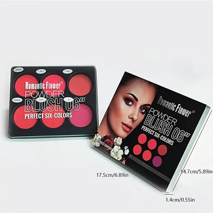6 colour blush palette, large size, natural contouring makeup, matte blush beauty palette, long-lasting coverage